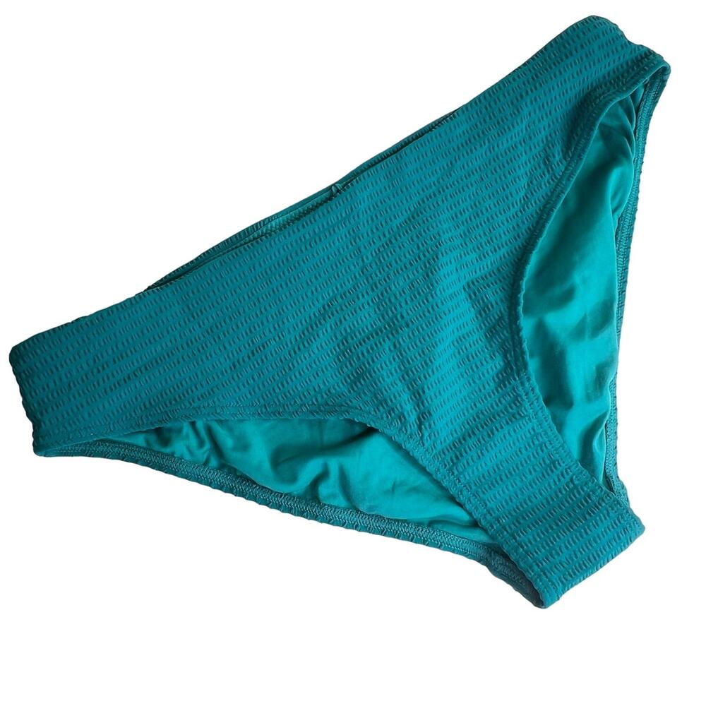 Sea Level Messina Bikini Bottom Vermont Teal Green Sz 10 Textured Mid Rise - Picture 7 of 7